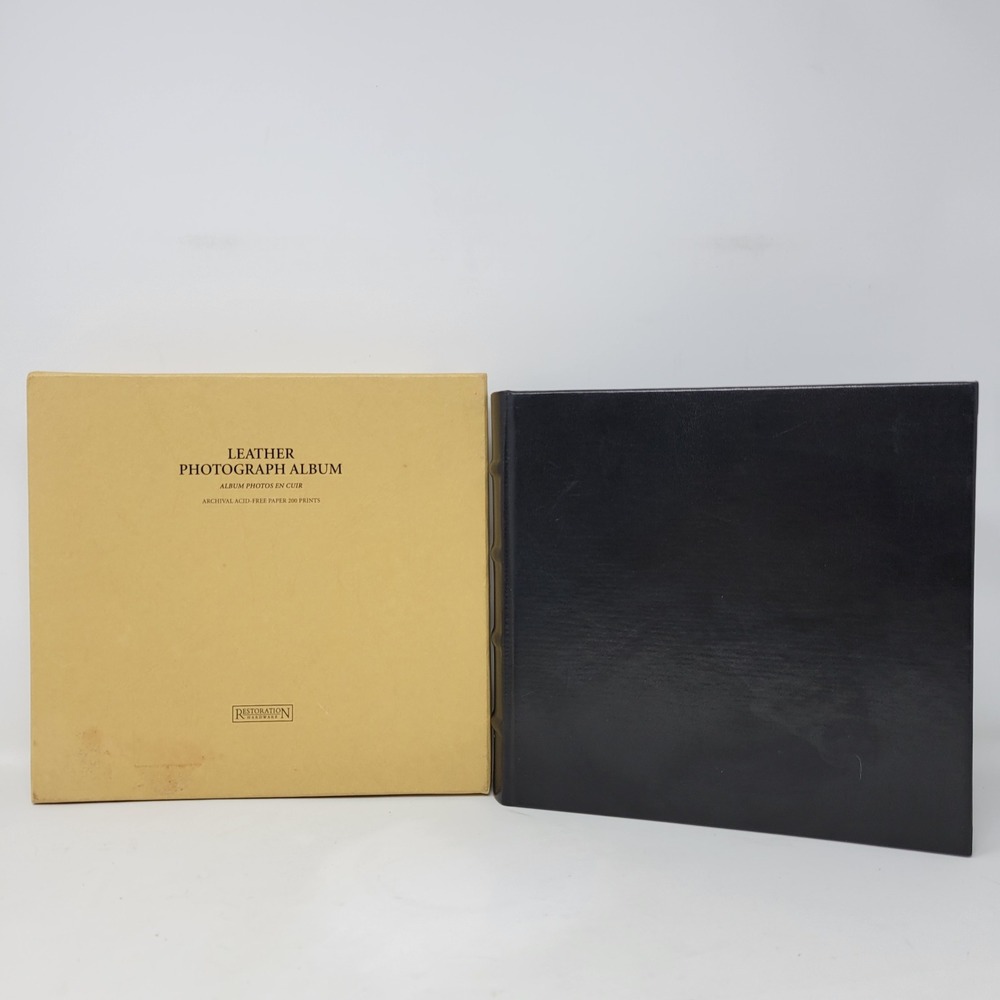 Restoration Hardware Black Leather Photograph‎ Album Archival 200 Prints Italy